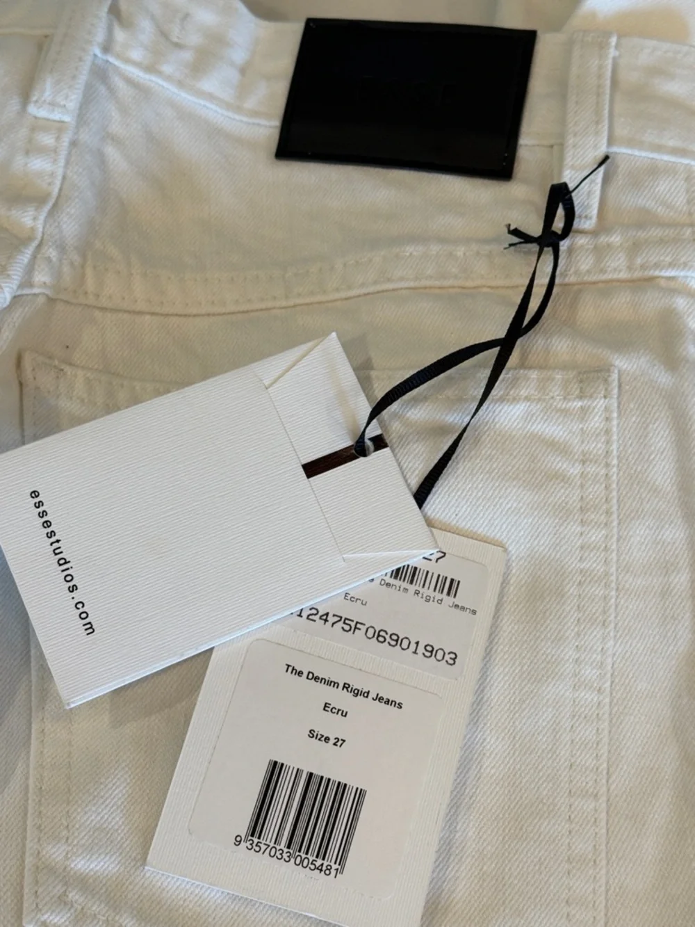 ESSE The Denim Jeans, Off White (Ecru)  | Size 27, 31” Inseam - Picture 7 of 7